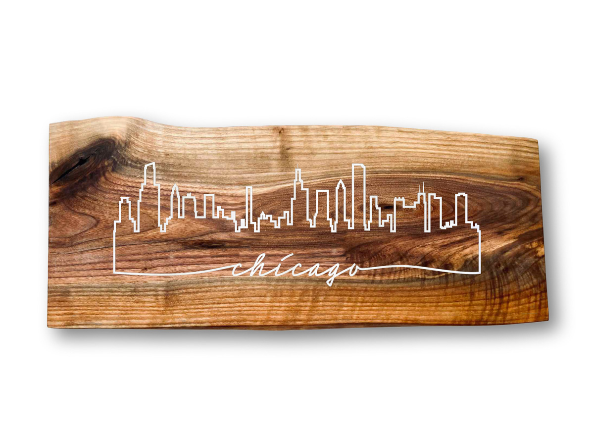 Chicago Skyline Walnut Charcuterie Board - Image 6