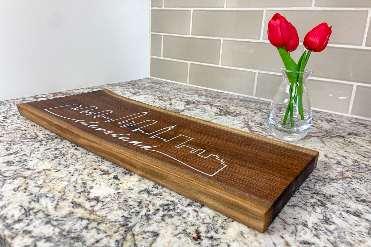 Cleveland Skyline Walnut Charcuterie Board - Image 4