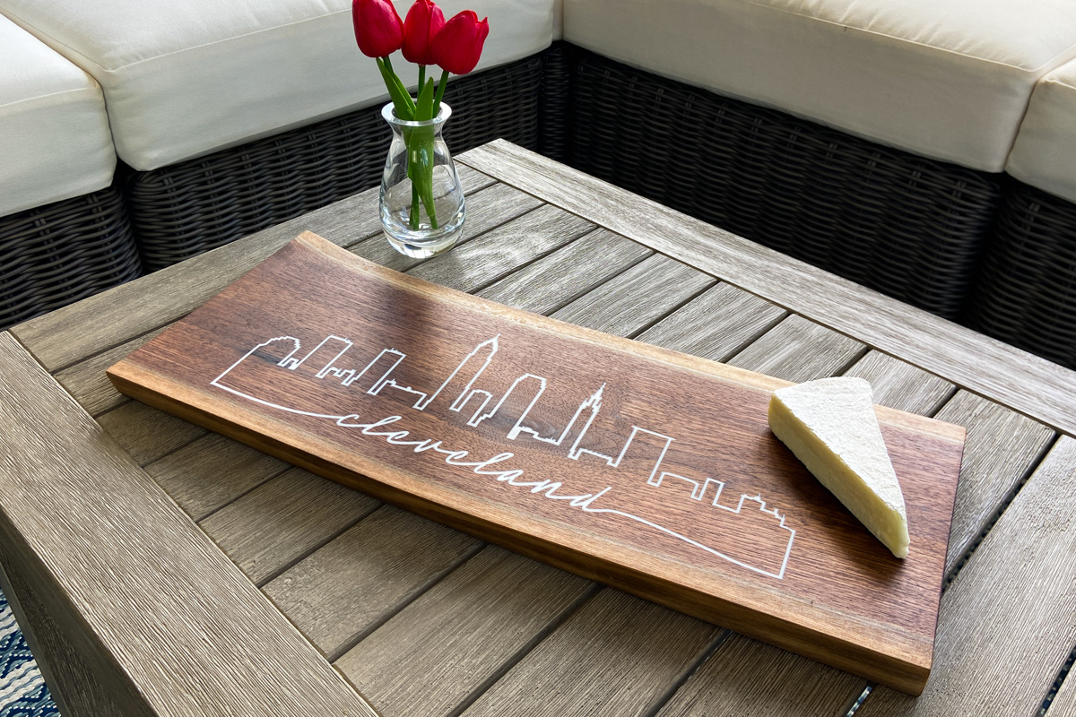Cleveland Skyline Walnut Charcuterie Board - Image 2