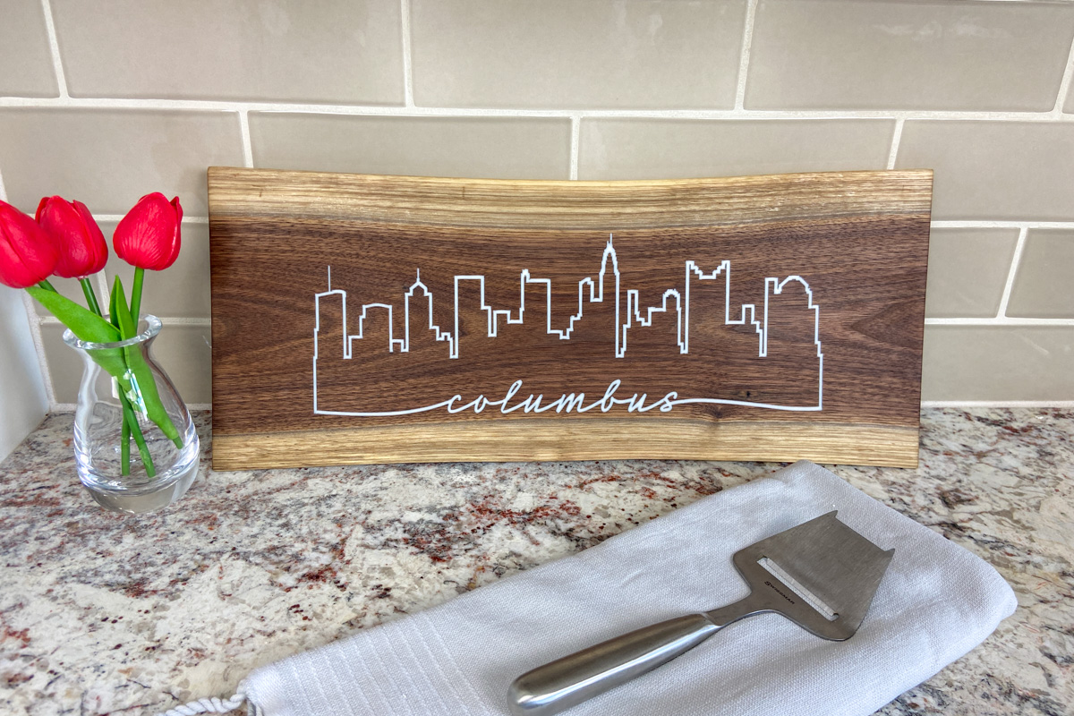 Minneapolis Skyline Walnut Charcuterie Board - Image 2